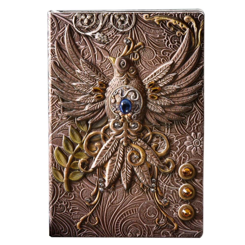 Рельефный дизайнерский блокнот в стиле ретро с рисунком Феникса совы дорожный