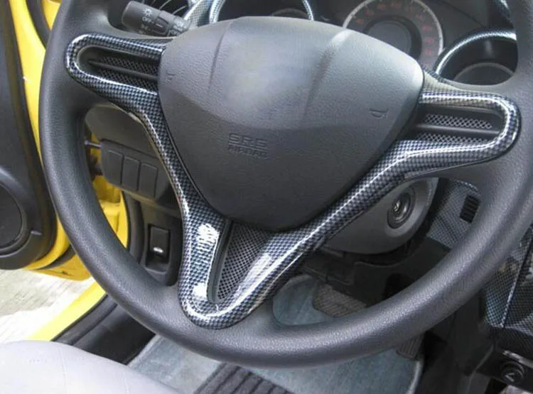 Углеродное волокно цвет кнопки рулевого колеса Накладка подходит для Honda Civic 2009