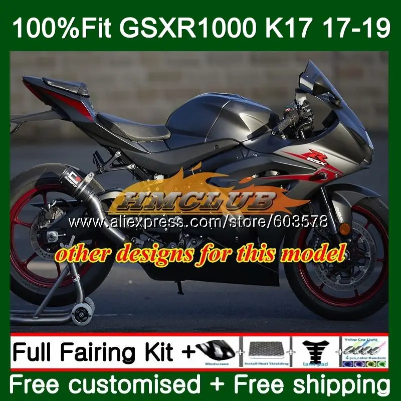 Инъекция для SUZUKI GSXR 1000 CC GSX R1000 17 18 19 15CL.88 глянцевые черные L7 L8 Φ K17 GSXR1000 2017 2018 2019