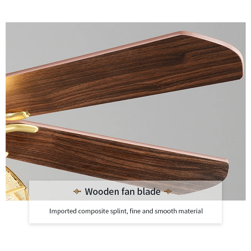 

American Retro Wooden Ceiling Fan Lamp Pendant For Living Room Bedroom Restaurant with Remote Control Ceiling Light Fan Lamp