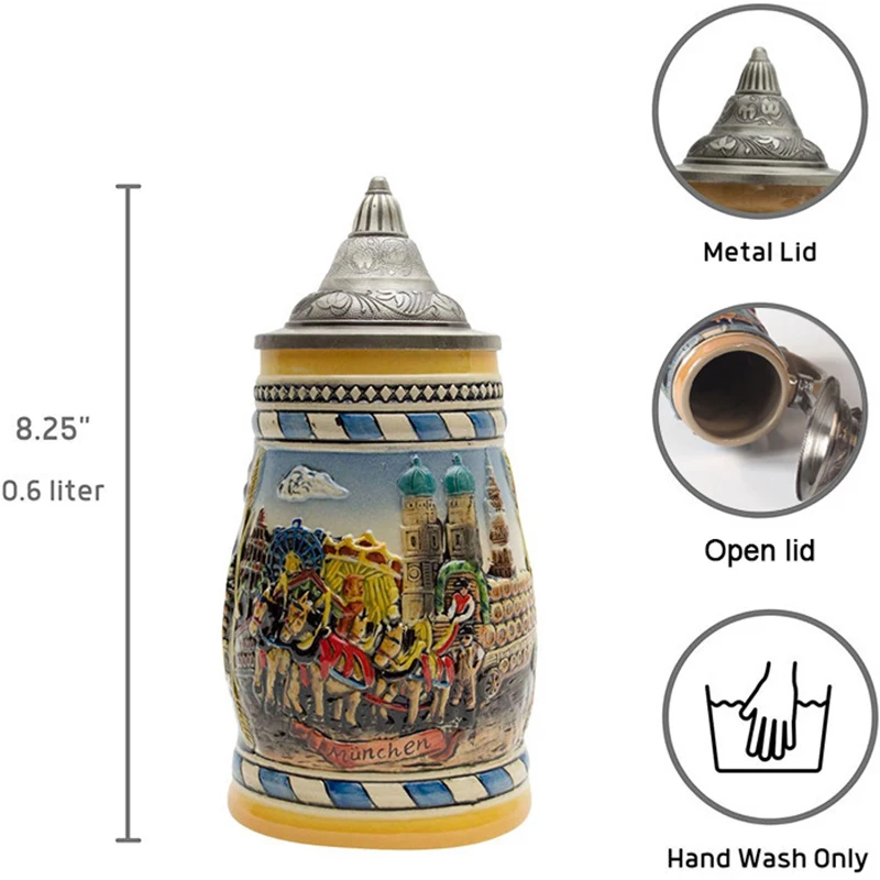 Пивные кружки 600 мл большая емкость Германия Классическая пивная кружка с