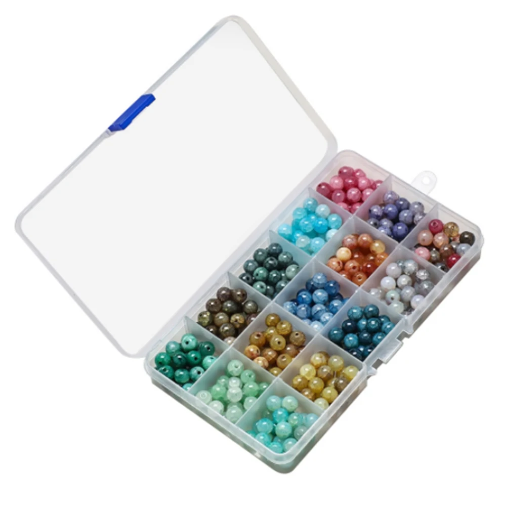 

Glass Beads Round Loose Spaced Beads DIY Bracelet Earrings Charms Necklace Beads