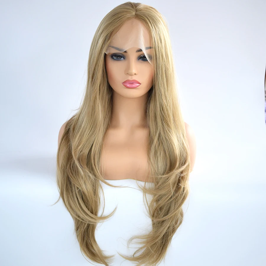 Фэнтези ручная вязка Длинный натуральный волнистый светильник блондин цвет