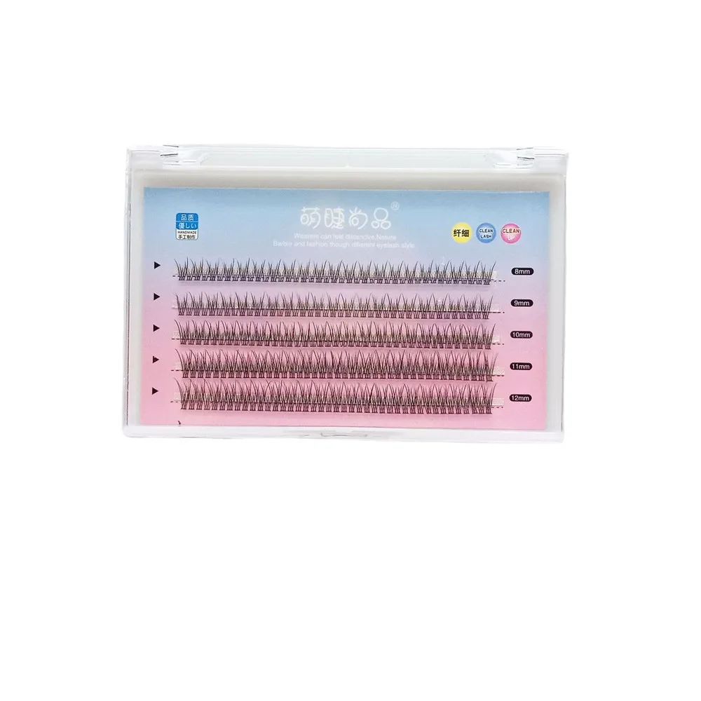 

Fishtail False Eyelashes Five Rows Mixed 8/9/10/11/12mm Mermaid Style Grafted Single Cluster Segmented False Eyelashes