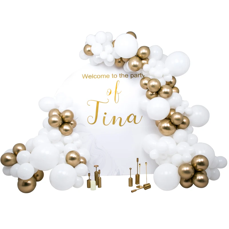 

Gold White Balloon Arch Chain Wedding Party Garland Decoration Kit Balloons And Tools Birthday Party Decoration