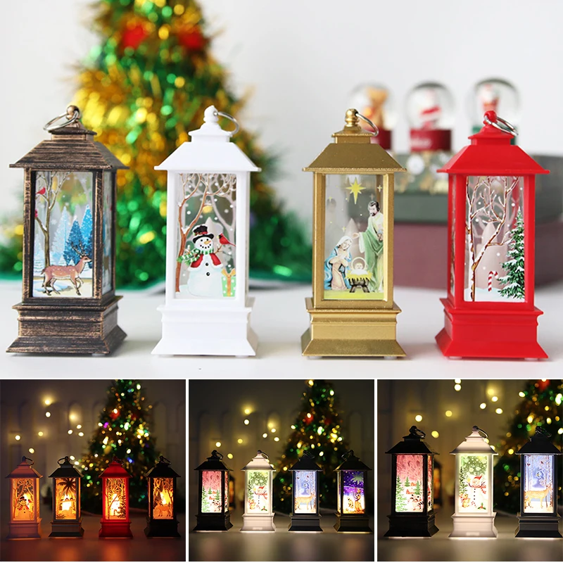 

2021 Portable Christmas Lantern Creative Xmas Theme Party Props Decoration for Home Garden Courtyard