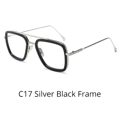 Silver Black Frame Tony Stark, солнцезащитное стекло, es, для мужчин, Ретро стиль, мужское стекло es iron man, 3 солнцезащитных стекла, желтый, красный, оттенков, мужские очки W66218 - Цвет линз: Silver Black Frame
