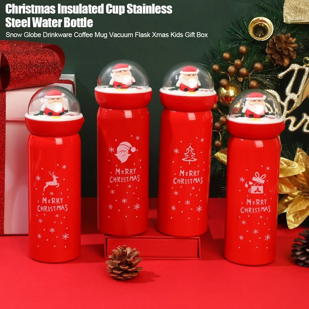 

Christmas Insulated Cup Stainless Steel Water Bottle Elk Christmas Tree Santa Claus Drinkware Coffee Mug Vacuum Flask Xmas Gifts