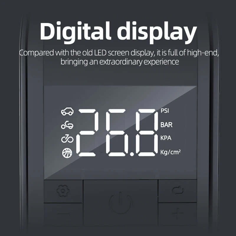 Barato Compresor De Aire Portátil Para Inflar Neumáticos, Bomba De Aire Con Motor De Metal De 19 Cilindros, Recargable, 150 PSI, Inalámbrica, Para Bola De Bicicleta Y Coche