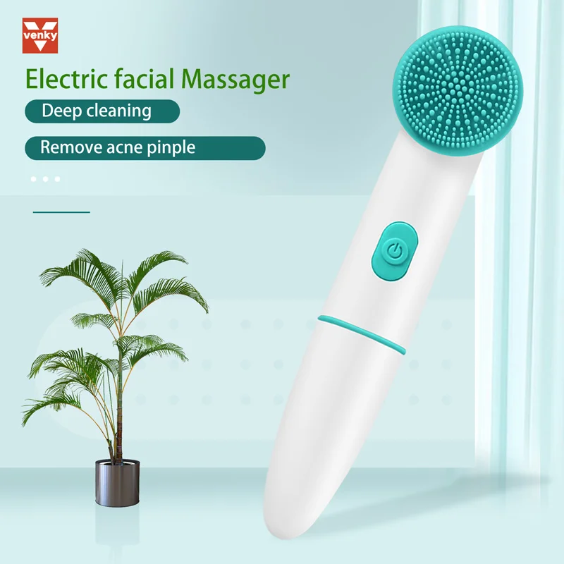 Электрическая щетка VENKY для лица ультразвуковой массажер силиконовая очищения