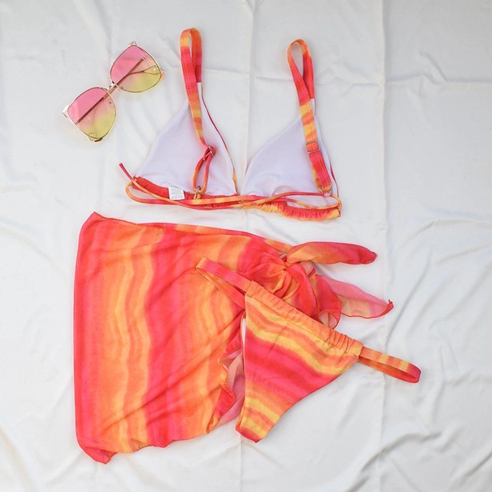 

Leopard Print Three Pieces Bikini Set 2021 New Swimsuit Women Swimwear With Skirt Bathing Suits Summer Beach Wear Swimming Suit