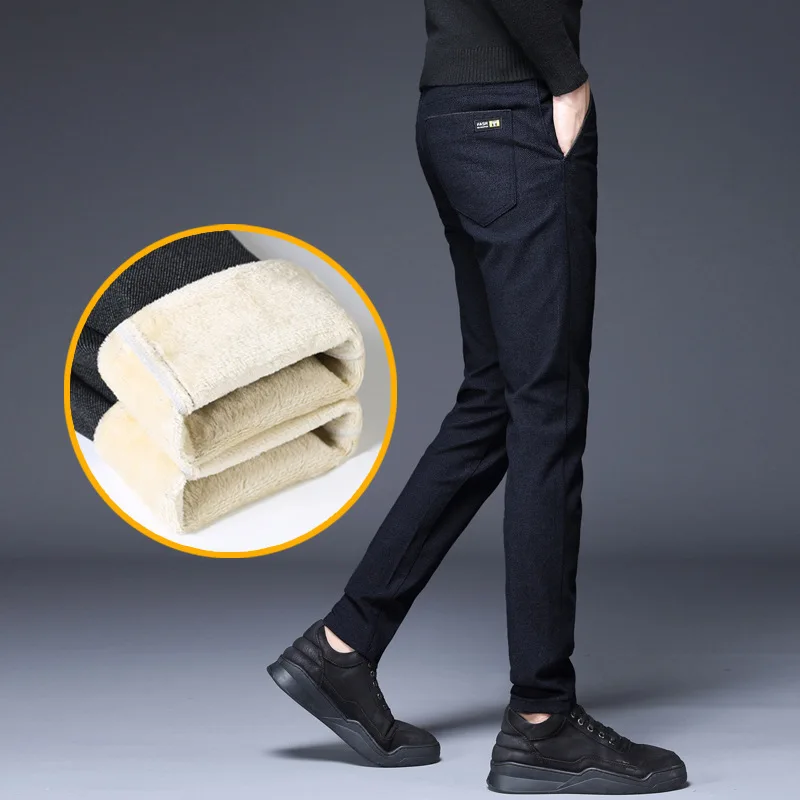 Плюс бархатные толстые теплые прямые тонкие повседневные брюки 2020 зима новый