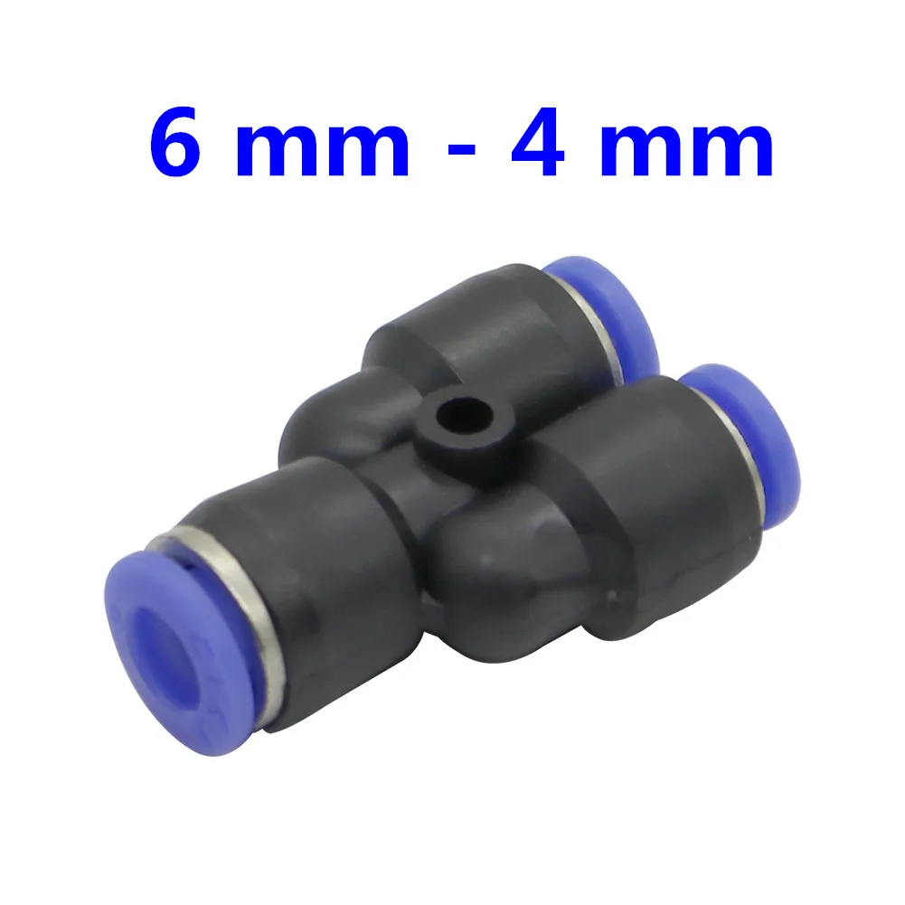 6mm-4mm Пневматическая трубка с 3 портами Y, 12 мм, 8 мм, 10 мм, 6 мм, 4 мм, 16 мм, пневматический соединитель, нажимной замок, быстрое соединение - Цвет: 6mm-4mm