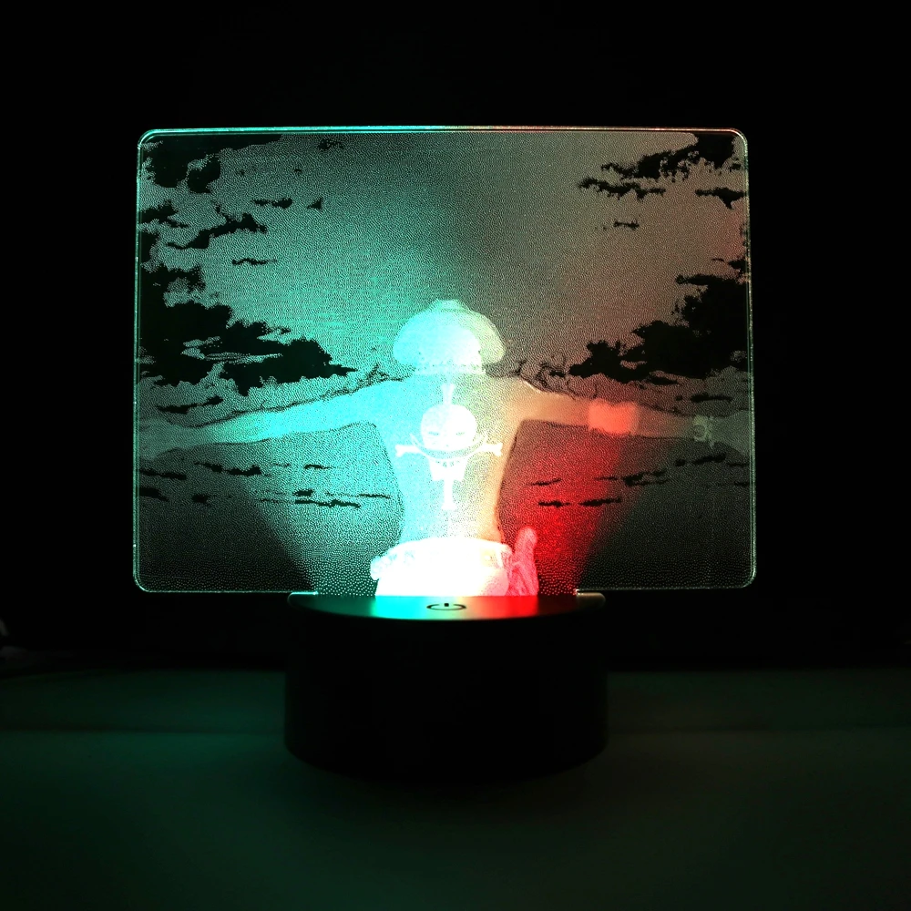 

Colorful Two Tone Acrylic Table Light Anime Pirate Figure Two Tone LED Lamp for Birthday Gift Bedroom Decor Manga Pirate