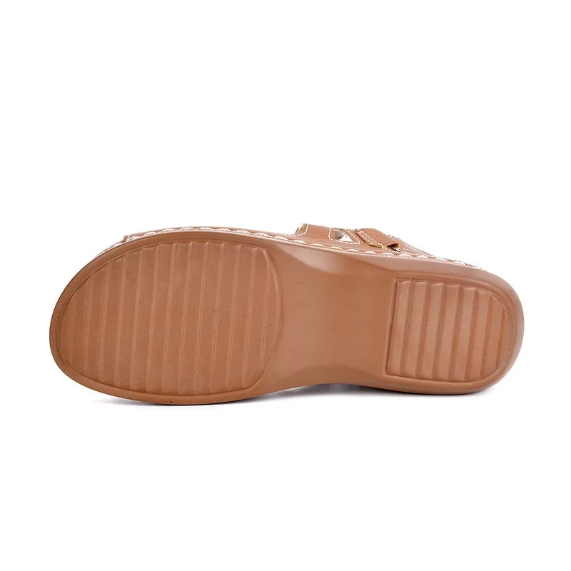 

2021Women Sandals Soft Stitching Ladies Sandals Comfortable Flat Female Sandals Open Toe Shoes Footwear Wholesale PU Leather