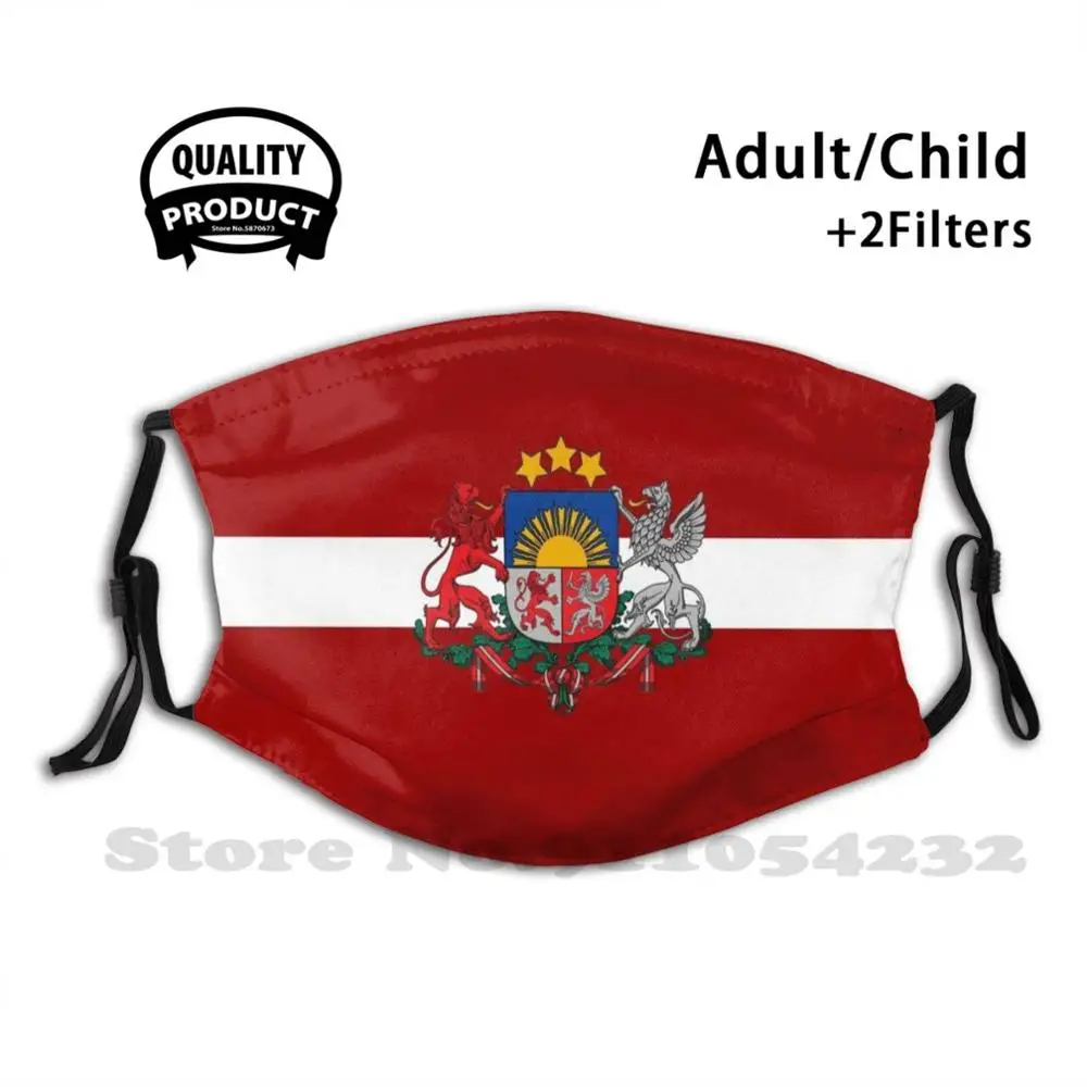 Латышский флаг эмблема горячая Распродажа маски для самостоятельной Печати