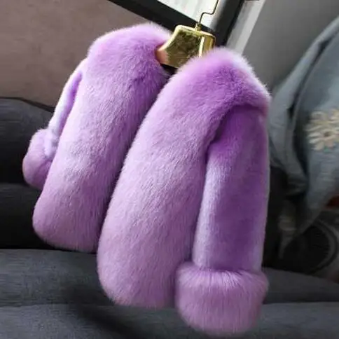 2019 зимнее меховое пальто для девочек куртки и из искусственного меха маленьких