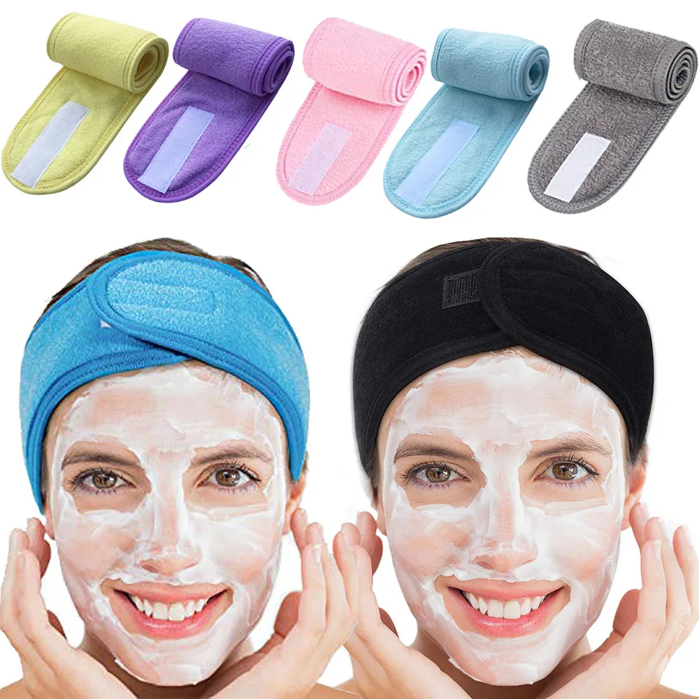 

Towel Head Band Sweat Hairband Head Wrap Non-slip Stretchable Washable Headband Hair band for Sports Face Wash Makeup