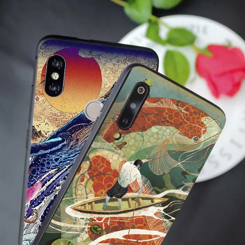 Japanese style Art Japan Cover for samsung galaxy a50 a70 a30 a40 a20 s8 s9 s10 plus Clear Soft Silicone Phone Case |