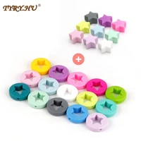 tyry hu 5pcslot silicone star beads diy pacifier chain teething beads baby silicone teether chewing teether care tooth bpa free