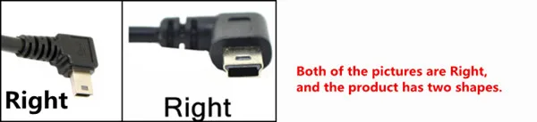 Мини-usb B Тип 5pin папа вверх вниз влево вправо под углом 90 градусов к USB 2,0 Мужской кабель для передачи данных 0,25 м 0,5 м 1,8 м 5 м