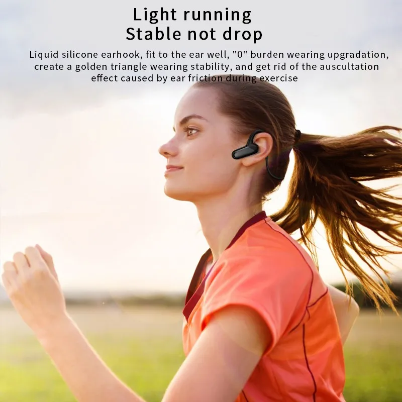 

Wireless Sports Earphone Bluetooth-compatible Headphones Bone Conduction Earphone Headsets Outdoor Sport With Microphone