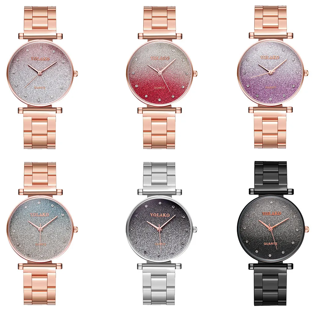 

Luxury Diamond Rose Gold Women Watch Gradient Starry Sky Ladies Quartz Wrist Watch For Relogio Feminino Montre Femme Clock #W