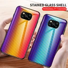 Чехол для Xiaomi Pocophone Poco X3 NFC, Жесткий Чехол из закаленного стекла, модный градиентный защитный чехол из углеродного волокна для xiaomi poco x3