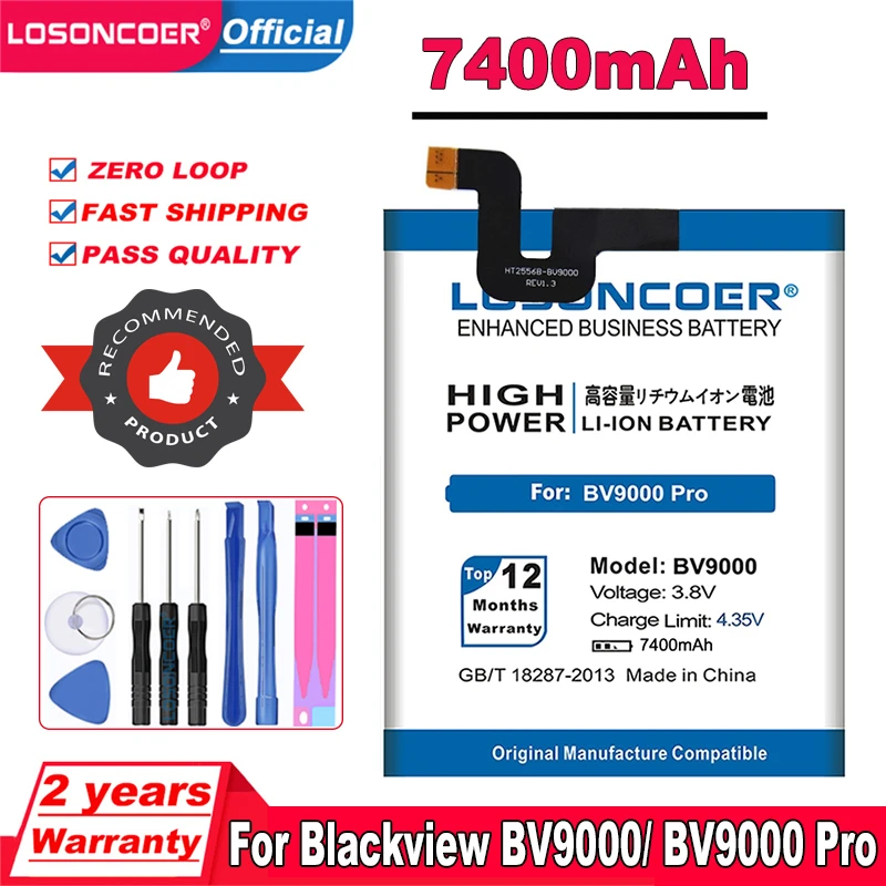 Сменные литий-ионные аккумуляторы LOSONCOER 7400 мАч U536174P аккумулятор для Blackview BV9000 /BV9000