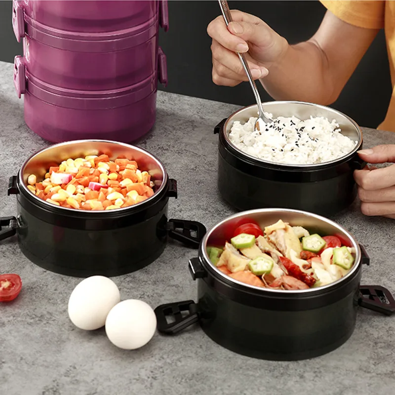 Портативный Ланч-бокс из нержавеющей стали 304 большая емкость многослойный