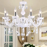 dining room kitchen living room crystal chandelier white color lampara de techo de crystal luxury crystal chandeliers candelabro