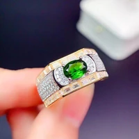 man ring 100 real and natural diopside ring man ring 925 sterling silver for men fine handworked jewelry