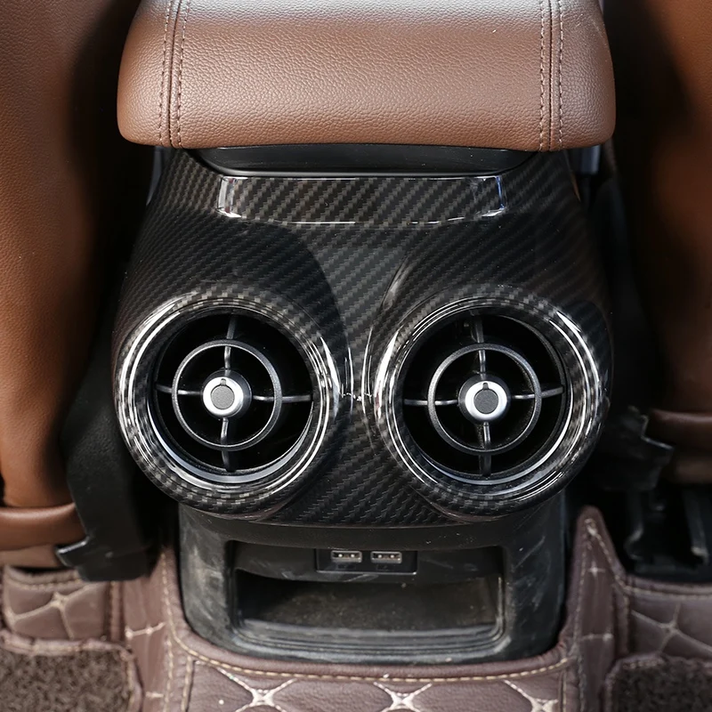 Для Alfa Romeo Stelvio 2017 2018 углеродное волокно стиль ABS Задняя Крышка вентиляционного