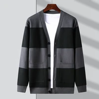 winter grade brand striped new knitwear autum japanese top fashion mens cardigan sweater trendy casual coats jacket men clothing