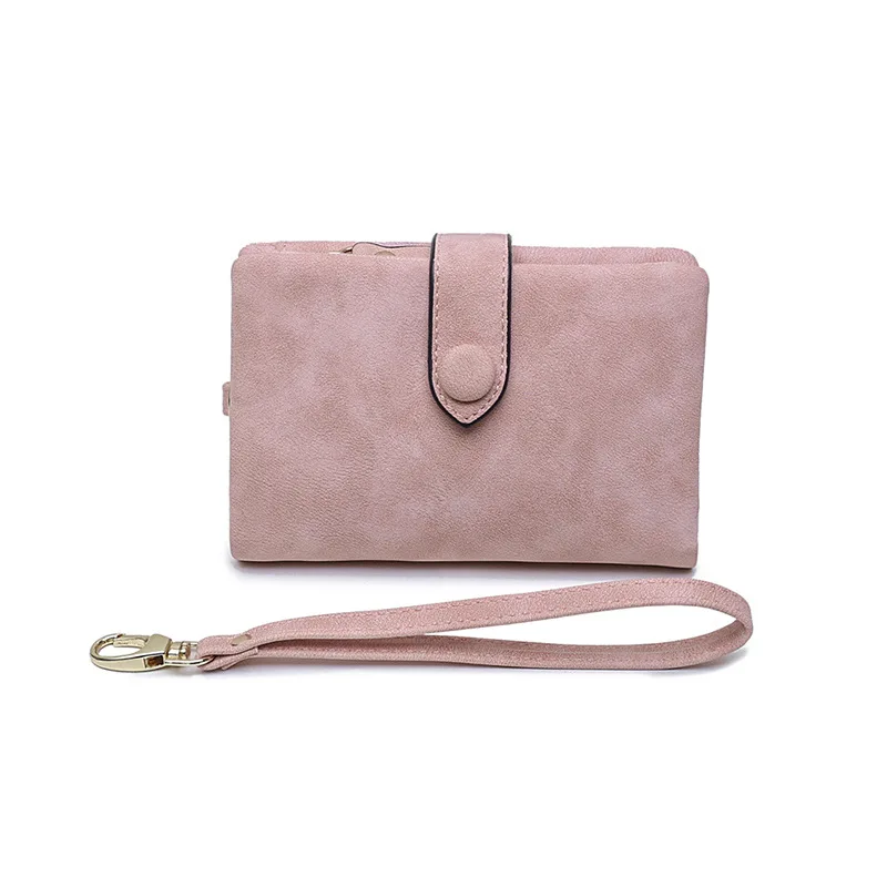 

2021 New Style Wallet Women's Short Style Korean-Style Buckle Multi-Card Clutch Purse Leather Wallet Women