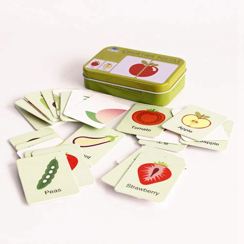 32 шт. карты-пазлы с алфавитом фрукты и овощи | Игрушки хобби