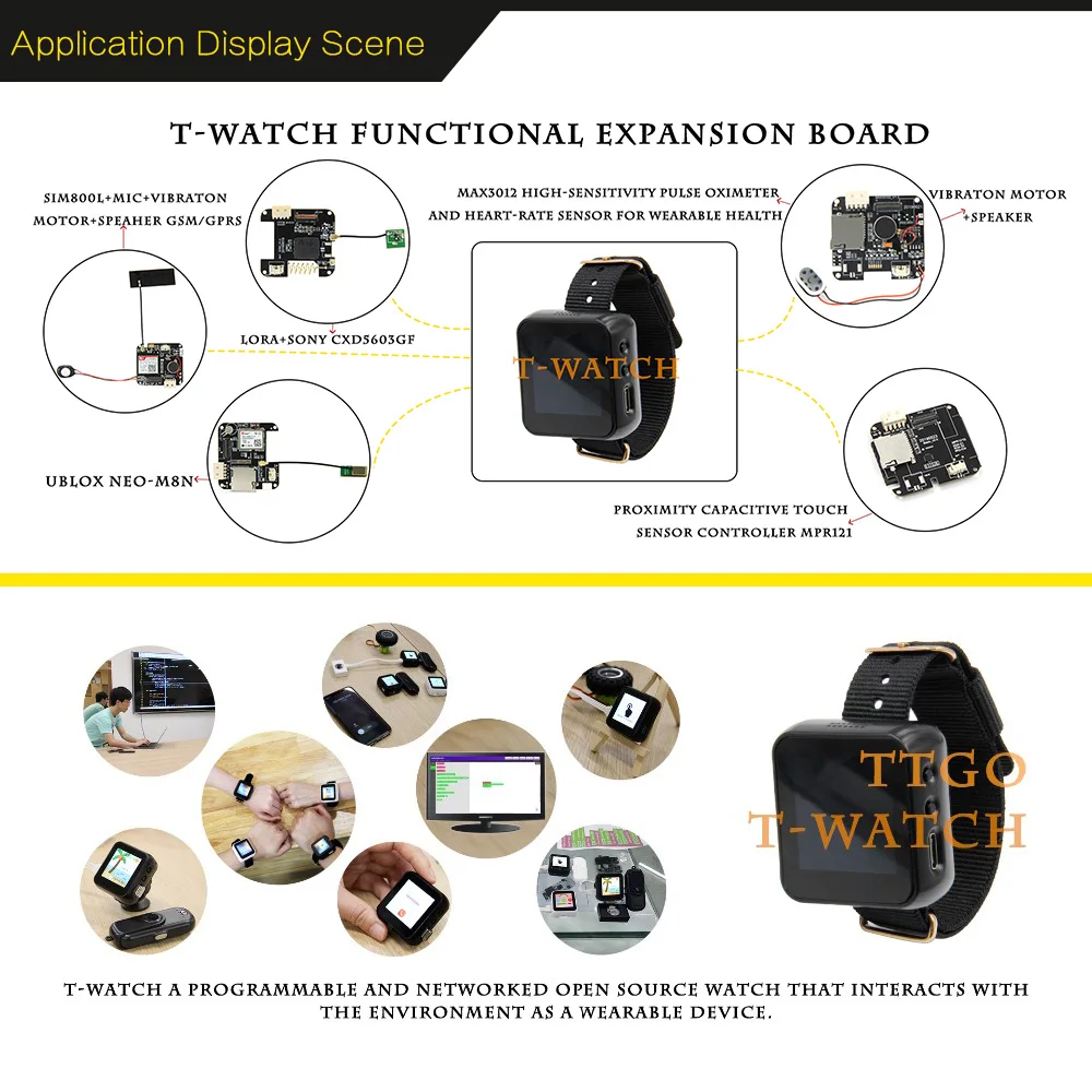 ESP32 Lora набор для разработки сенсорного экрана ESP8266 T Watch программируемый пригодный