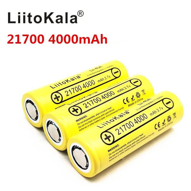 Литий-ионный аккумулятор Liitokala 21700 мАч 4000 в 15 А степень разряда 5C тройная