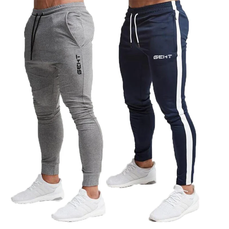 

2019 Fashion Men Gyms Pants Joggers Fitness Casual Long Pants Men Workout Skinny Sweatpants Jogger Tracksuit Cotton Trousers