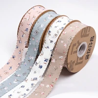 40mm cotton tape lace crocheted floral print ribbon ethnic trimmings sewing for crafts wedding invitations gift bows 20yards