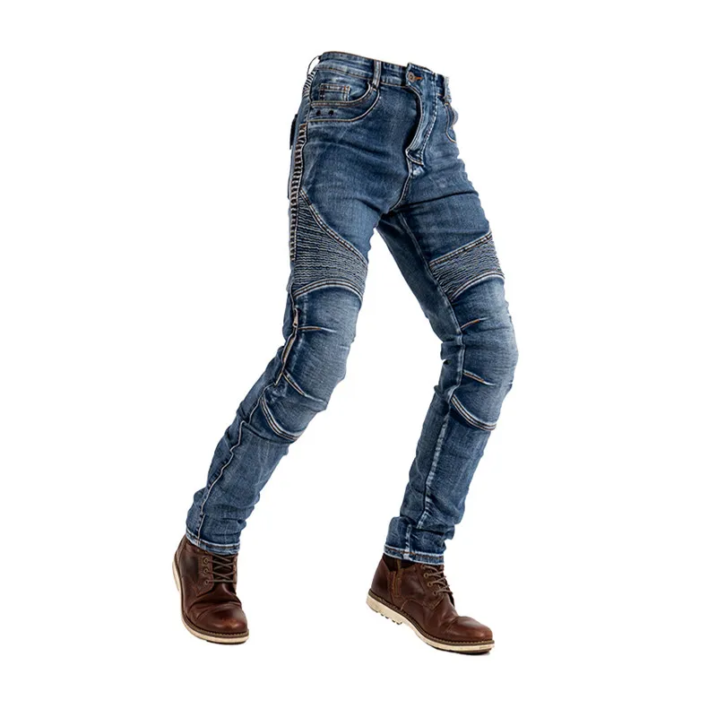 Мотоцикл Джинсы для езды мужчин мотогонок повседневные штаны анти осенние брюки