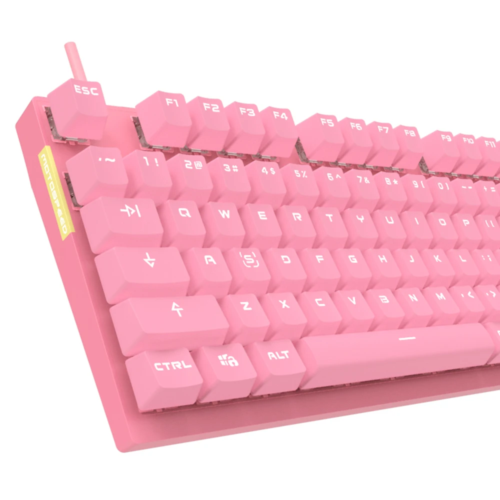 motospeed professional gaming mechanical keyboard rgb rainbow backlit 87 keys illuminated computer usb for mac pc pink free global shipping