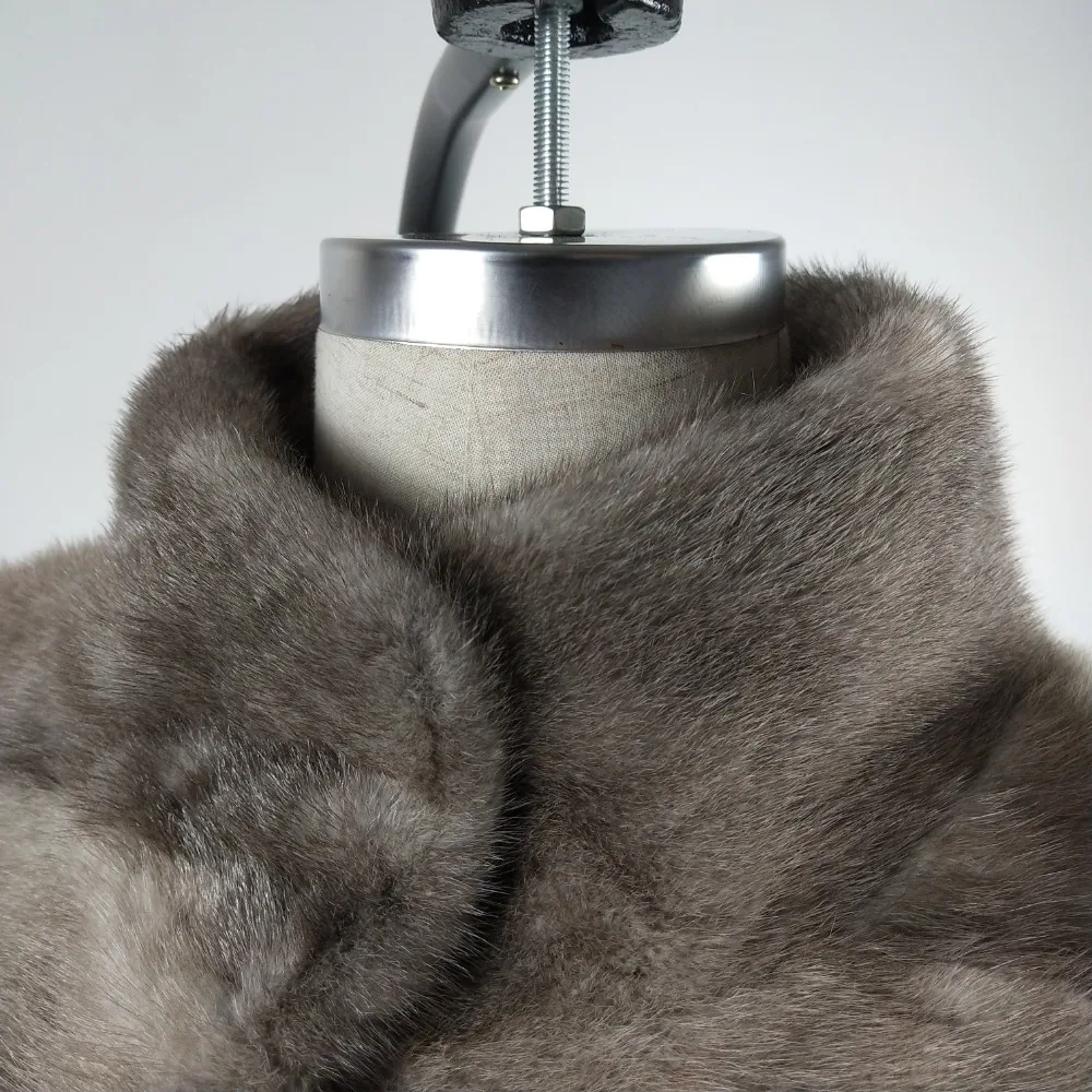 Fashion Mink Fur Coats For Women Real Fur Jackets Slim Overcoats Warm Stand Collar Nature Mink Capped Winter Tops MKW-228