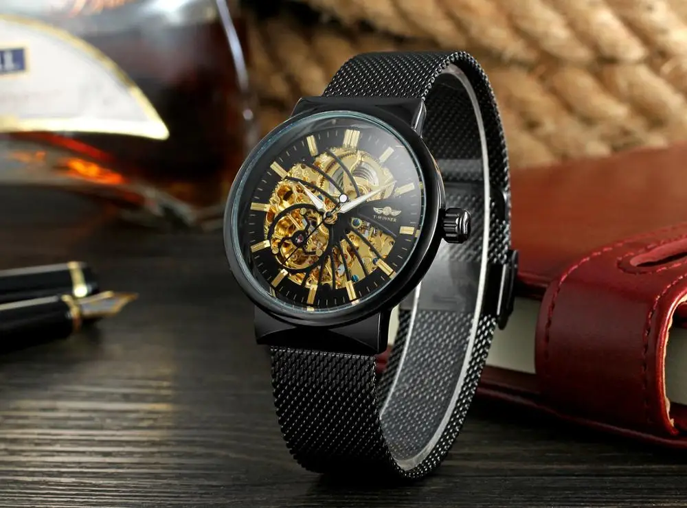 Часы наручные FORSINING Мужские механические прозрачные автоматические в стиле