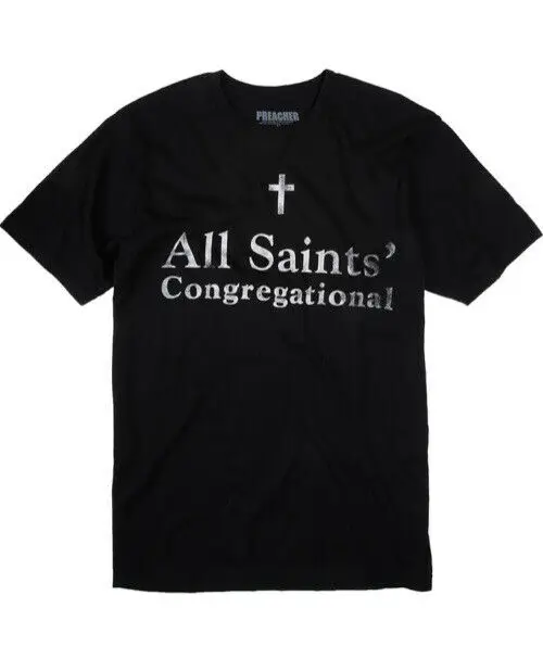 Мужская футболка среднего размера с изображением проповедника всех святых |