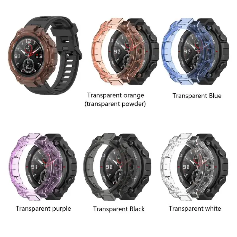 

TPU Cases For Amazfit T-Rex Transparent Protective Case Cover Anti-fall Protective Shell For Huami A1918 Smart Watch Case Cover