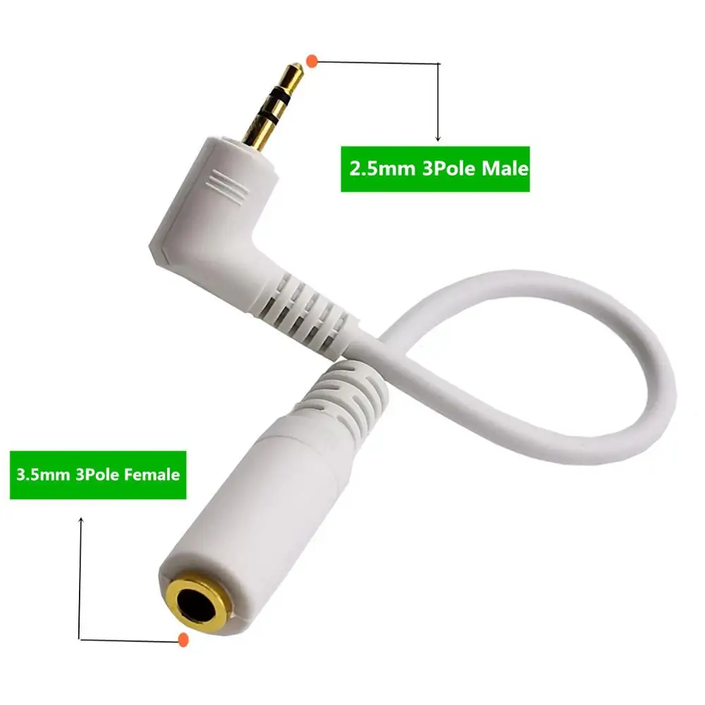 Белый позолоченный локоть 2 5 мм 3 уровня революция Женский удлинитель Кабель