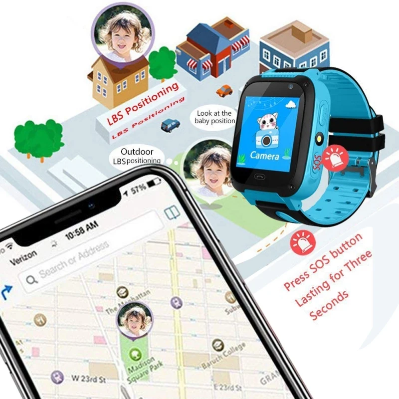 Смарт-часы 1 44 дюйма с поддержкой Micro SIM-карт и GPS-трекером | Электроника