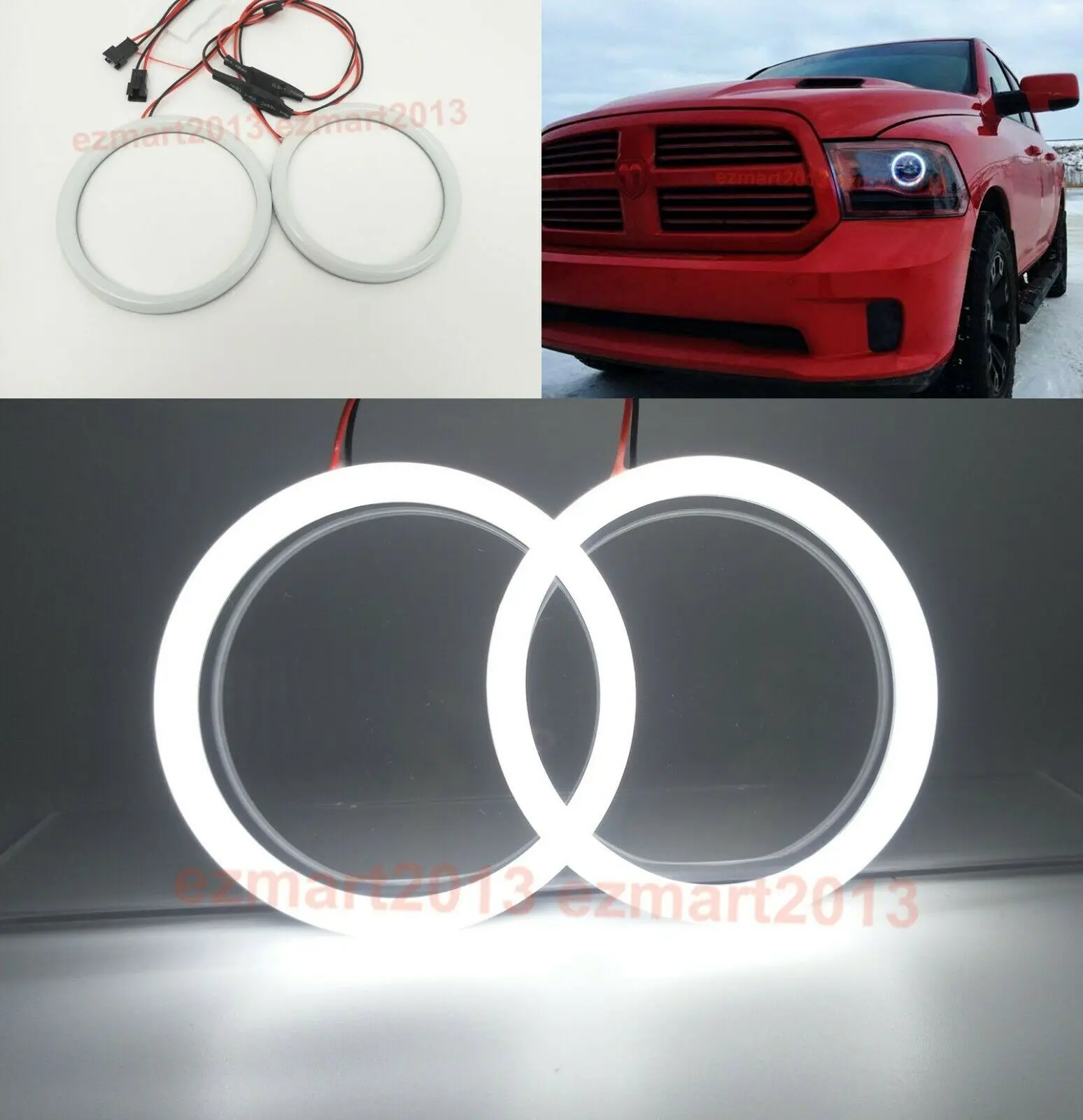 Хлопсветодиодный вые светодиодные кольца с ореолом подходят для пикапа 1500