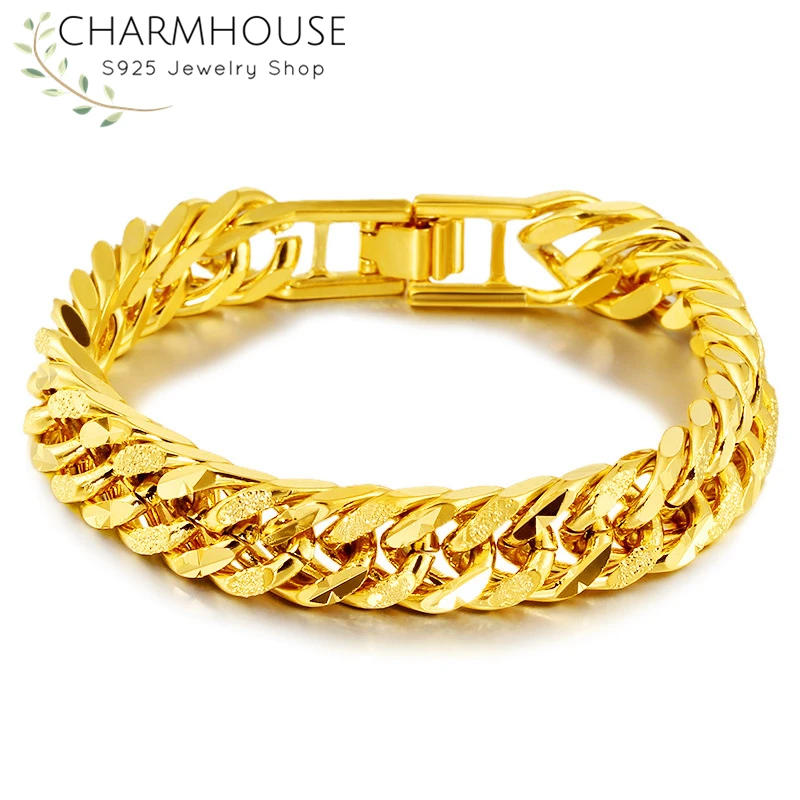 Браслеты Charmhouse из чистого золота для мужчин и женщин браслет-цепочка звеньев
